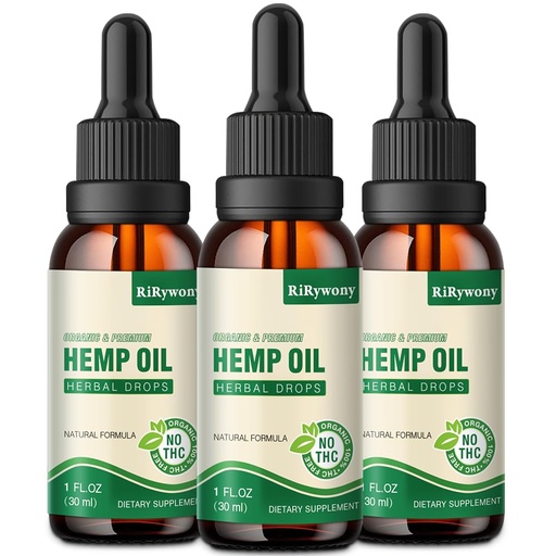 [BRSW2BL4B56QMYLK] (3-Pack) High Potency Hemp Oil - 25,000 Maximum Strength - Natural Hemp Oil - C02 Extraction,Organic, Vegan, Non-GMO
