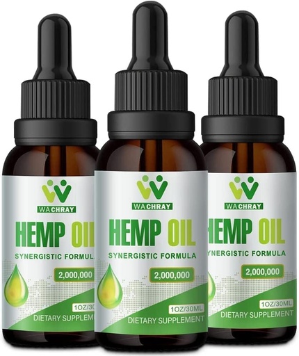[BRSREY3RAECAOGTJ] Hemp Oil Drops (3 Pack) High Potency - for Focus Calm, Mood Maximum Strength Natural Hemp Seed Oil - with C02 Extraction, Vegan, Non-GMO Hemp Tincture
