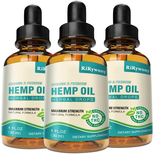 [BRSRGBD6B4NAEYDA] Hemp Oil Drops for Sleep,Pain,Anxiety, High Potency Maximum Strength Organic Hemp Oils Extract Relief Good MoodNatural Hemp Oil - C02 Extraction,Organic, Vegan, Non-GMO(3-Pack)