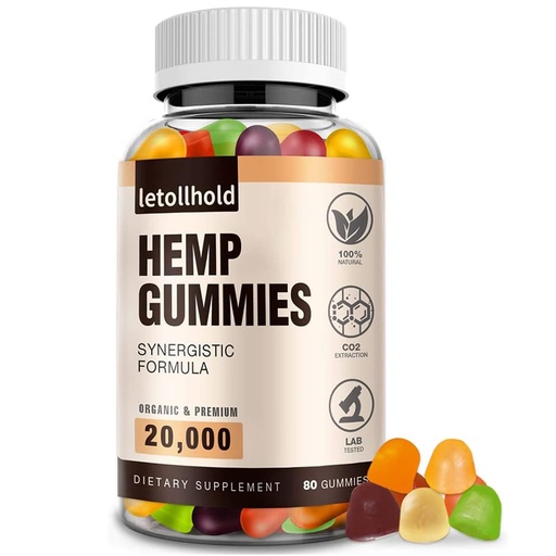 [BRSRGCYKO4FAMDLP] Hemp Gummies for Sleep, Pain, Anxiety (1 Pack) - High Potency Advanced Extra Strength with Pure Natural Hemp Oil, Best Hеmp Gummies for Adults - Low Sugar