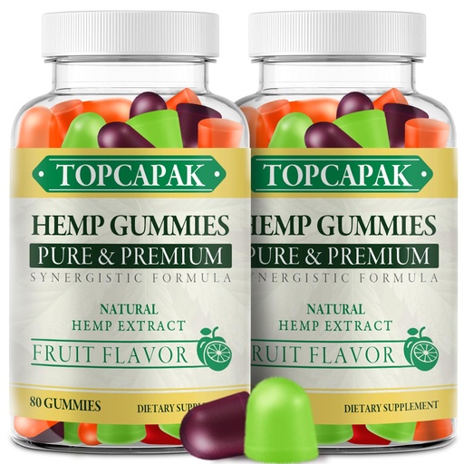 [BRSRECQBOIPAEHQ3] (2 Pack) Hemp Gummies High Potency Pure Hemp Oil Extract - Best Edible Gummy for Adults