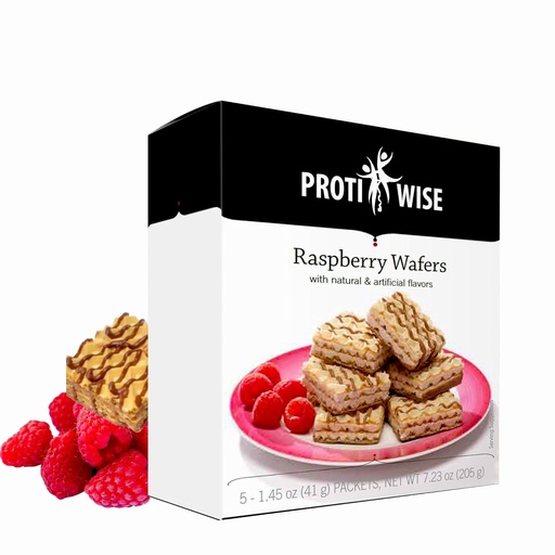 [BRSW2GIEAQNWKETJ] ProtiWise High Protein Wafers | Raspberry | 15g Protein Per Serving, Low Carb, Low Sugar, High Fiber Snack | Gluten-Free, Keto-Friendly Diet for Hunger Control & Weight Loss | 5/Box