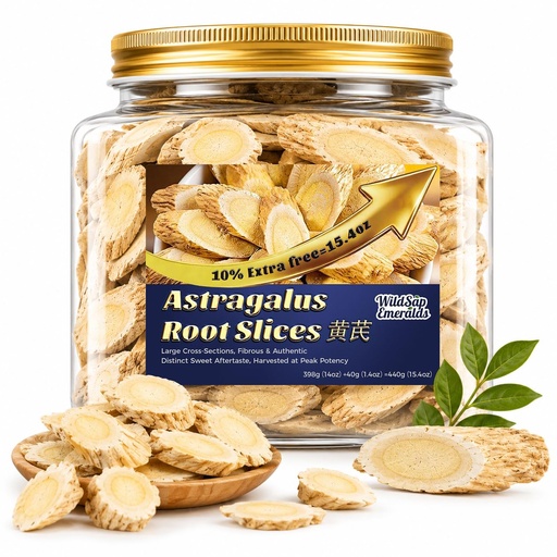 [BRSRGBTQPIMWEG34] 440g (15.5oz) Astragalus Root Slices Premium Huangqi (黄芪), Cut & Sifted for Easy Brewing, No Additives Immune Support Herbal Supplement*