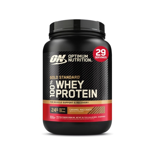 [BRSREYLRDEIQIE3H] Optimum Nutrition New Flavor Gold Standard 100% Whey Protein Powder, Caramel Macchiato, 2 Pound (Pack of 1) (Packaging May Vary)
