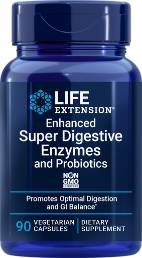 [BRSRACALAAORA2YV] Life Extension Enhanced Super Digestive Enzymes and Probiotics, 90 Vegetarian Capsules