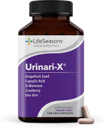 [BRSRAZA2DIIQO3L7] Urinari-X - Ondersteuning van de urinetrek - Snelle werking van de UTI - Vitaminesupplement voor gezonde blaasfunctie en immuniteit - D-Mannose, Cranberry, Caprylzuur, Uva Ursi & Grapefruit - 180 capsules