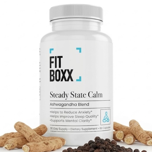 [BRSREGANBUHWA2TB] SteadyState Calm | 650mg Ashwagandha with BioPerine | Stress Relief, Mood Balance & Cortisol Support | Vegan | Non-GMO | 60 Capsules