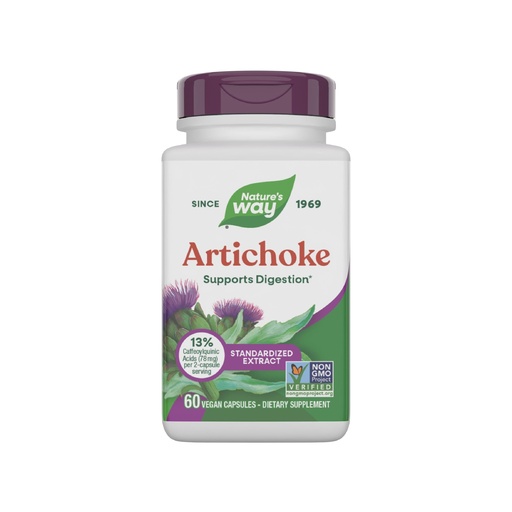[BRSWIYQEDMFAI2IV] Nature's Way Artichoke, Digestion Support*, Non-GMO Project Verified, Vegan, Gluten-Free, 60 Capsules (Packaging May Vary)