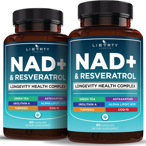 [BRSREAY3BUHA4233] NAD+ Supplement Complex – NAD+ 300 mg with Astaxanthin, Urolithin A, Resveratrol, CoQ10 & Antioxidant Blend – Cellular Energy, Mitochondrial Support or Women & Men – Vegan, Non-GMO- 120 Capsules