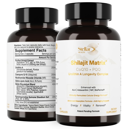 [BRSREHYLOQHQOE3U] Clinical Mitochondrial Complex - Shilajit 5787mg Extract Equivalent NAD+ Boost - Ubiquinol CoQ10, Urolithin A, NR, PQQ, ALA, Astaxanthin - Energy, Focus, Strength - 60 Vegan Capsules