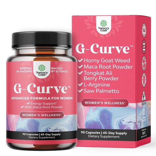 [BRSRMHQTBUPWC2TP] G-Curve Butt and Breast Growth Capsules - Horny Goat Weed Muira Puama & Maca Root for Butt Growth Support - Advanced Herbal Formula - Supports Bigger Butt & Bigger Breast - Easy to Swallow - 90 Count