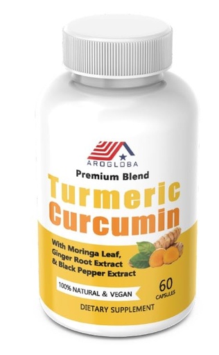 [BRSREADRCAGWYH3J] Premium Turmeric Curcumin, 60 Capsules, Vegan Supplement with Moringa Leaf, Ginger Root & Black Pepper Extract