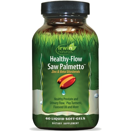 [BRSWG2YPDEIBA3TJ] Irwin Naturals Healthy-Flow Saw Palmetto – 60 Liquid Soft-Gels – Prostate & Urinary Flow Support