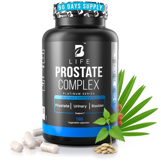 [BRSRMEAHAAHR6CL3] Prostate Supplement for Men 180 Caps with Saw Palmetto, Pumpkin Seeds Extract, Stinging Nettle. B Life Prostate Complex (Prostate Platinum)