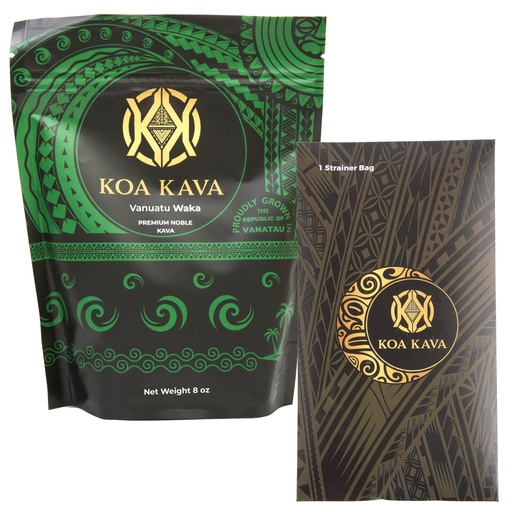 [BRSROAINCQPBA3LP] 8 Oz Premium Vanuatu Waka Kava with Drawstring Kava Strainer