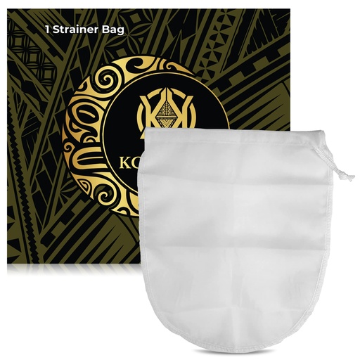 [BRSRMBQYOYBWEFL4] Koa Kava Traditional Kava Strainer - Food-Grade Nylon Bag for Root Powder - 100 Micron Mesh With Drawstring - Strong Reusable 10 x 12 Inch