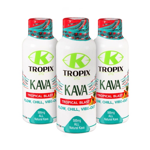[BRSROCQLPNYQMYD6] K TROPIX Kava Shot – Tropical Calm in a Bottle - 500mg Kava Root Extract Liquid Shot - Alcohol-Free Natural Relaxation Drink for Stress Relief, Social Ease & Daily Unwind - 3 Pack