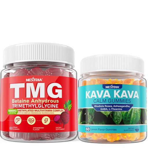 [BRSREBACBUPBSYIV] Nextdia Kava Kava, Ashwagandha, TMG Supplements Gummies, 4Pack
