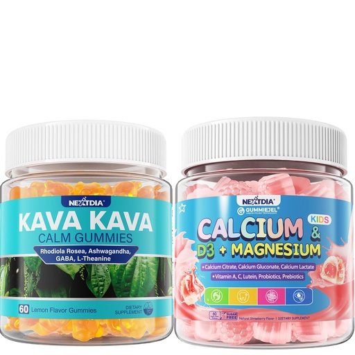 [BRSREAAEC4FBQHLO] Calcium Gummies + D3 & Magnesium, Kava Kava Gummies, 3 Pack