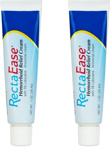 [BRSW2GIQBF5GM3A3] (2 Pack) 5% Lidocaine Hemorrhoid Relief Cream 1 oz Tube, Anorectal Cream, Rapid Numbing Relief, Hemorrhoid Treatment from Itch and Burn