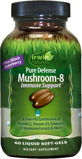 [BRSWGAQ3BEGWGA3J] Irwin Naturals Pure Defense 蘑菇-8 免疫支持 60 Sgels