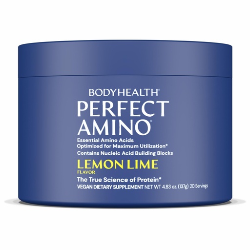[BRSRAHTYCENRA3DF] BodyHealth PerfectAmino - BCAA and EAA Powder for Pre and Post Workout - Amino Acid Energy Drink for Men and Women to Support Lean Muscle and Recovery - Lemon Lime - 20 Servings