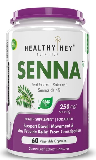 [BRSRAGQQOEMQ2336] Senna Leaf Extract - Natural Laxative & Helps Bowel Movement - Ratio 6:1-60 Vegetable Capsules