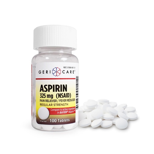[BRSWIYT7AQGGCHDY] GeriCare Bottled Aspirin 325mg 100 Count Bottle (Pack of 1)