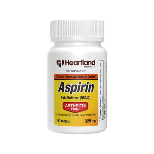 [BRSW2FILBAPWYGTZ] Aspirin 325mg Enteric Coated Tablets | Original Strength NSAID Pain Reliever & Fever Reducer | Joint Pain Relief for Arthritis | Child-Resistant Safety Cap | Made in USA | 100 Count