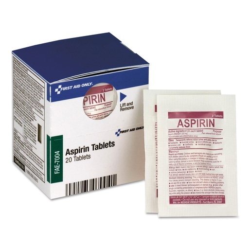 [BRSWGZYTCV5QGFL4] First Aid Only SmartCompliance Aspirin Refill, 2/Packet, 10 Packets/Box