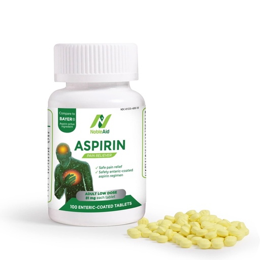 [BRSW2AYYCIHWCDYU] Pure Low Dose Baby Aspirin 81mg for Adults, 100 Count Enteric Coated Aspirin Tablets for Men and Women, Safe Relief for Symtoms Associated with Headache, Arthritis, Cramps