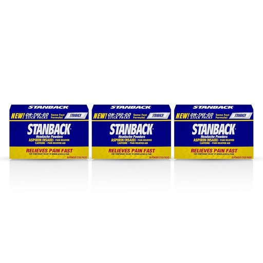 [BRSWI23ZPMGAE3DE] Stanback Headache Powders, Fast Pain Relief with Aspirin (NSAID) and Caffeine, 50 Count (3 Pack)