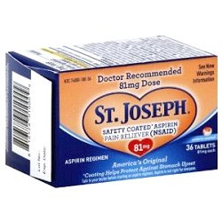 [BRSWIZYKCAAQMDTU] St Joseph Aspirin Safety Coated 81mg 36 Tablet (2 Pack)