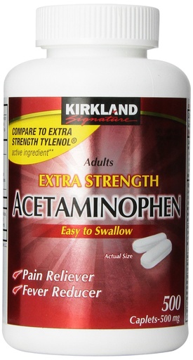 [BRSWIZATDEJWG2TI] Kirkland Extra Strength Non-Aspirin Acetaminophen Caplets, 500 mg, 1000 Count