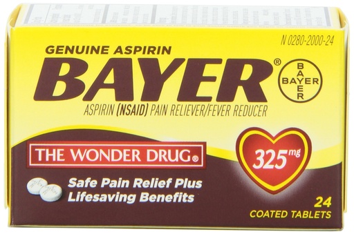 [BRSWIF37BZ6RM2D2] Bayer Genuine Aspirin Tablets, 325 mg, 24 count (Pack of 6)