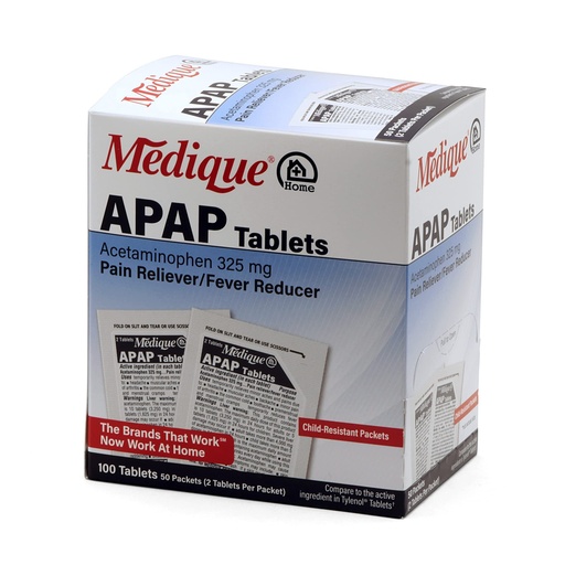 [BRSW2FIYBYBBEE34] Medique @ Home 70333 APAP Non-Aspirin Tablets, 100 Count(Pack of 2)