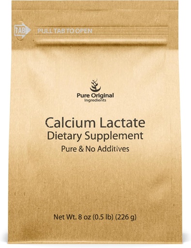 [BRSROCQDDEDWCYD2] Pure Original Ingredients Calcium Lactate (8 oz) Calcium Supplement, Electrolyte