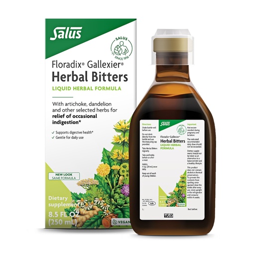 [BRSW2HDQCV4GYD37] Floradix Gallexier Herbal Bitters - Digestive Support Supplement with Artichoke, Dandelion, Turmeric, Ginger & More - Liquid Formula - Easily Absorbed - Vegan, Non-GMO - 8.5 fl oz