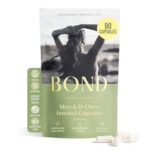 [BRSROAT5AV7AYAL3] BOND Myo‑Inositol & D‑Chiro Inositol for Women | Supports Hormone Balance & Regular Cycles | 40:1 Ratio | 90 Vegan Capsules (3/Day)