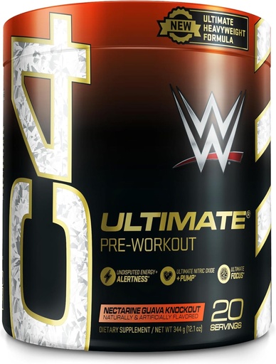 [BRSROAILO57AACT3] Cellucor C4 Ultimate x WWE Pre Workout Powder Nectarine Guava Knockout - Sugar Free Preworkout Energy Supplement for Men & Women - 300mg Caffeine + 3.2g Beta Alanine + Patented Creatines - 20 Servings