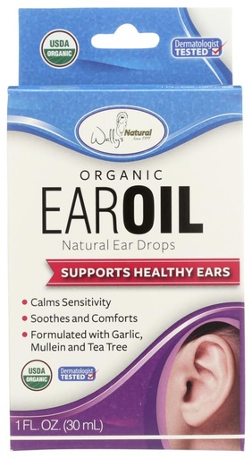 [BRSWGYYBBBYWOAA2] Wallys Natural Products Ear Oil - Organic - 1 fl oz (Pack of 4)