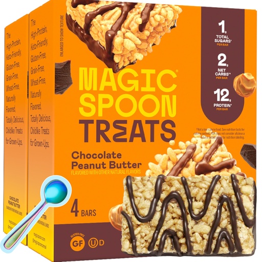 [BRSROFL6CN5QG3LP] Magic Spoon Treats - 8 Gluten Free Protein Bars, Chocolate Peanut Butter - High Protein Gluten Free Snack - Sugar & Grain Free Protein Cereal Bar - Low Carb & Keto Friendly - Healthy Snacks