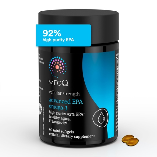 [BRSREZIBCAAWOAIV] MitoQ Advanced EPA Omega-3 – High-Purity 800mg EPA Fish Oil Supplement | with Vitamin K2, D3, E | Cardiovascular, Brain, Cellular Support | No Fishy Aftertaste | 60 Softgels