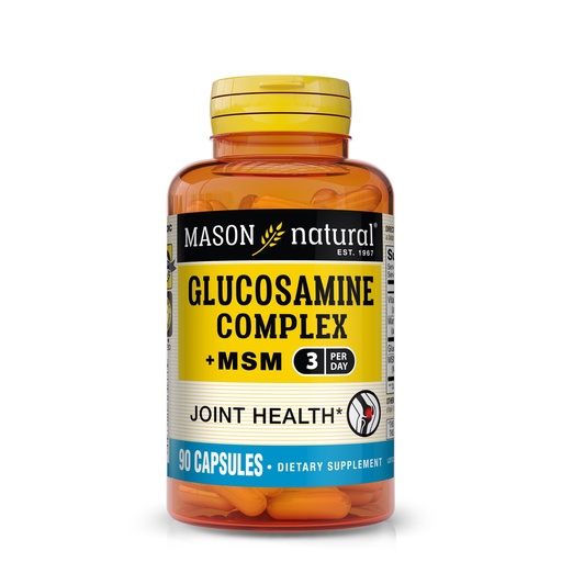 [BRSWIEADOUHWKALG] Mason Natural Glucosamine Complex Plus MSM with Vitamin C - Supports Joint Health, Improved Flexibility and Mobility, 90 Capsules