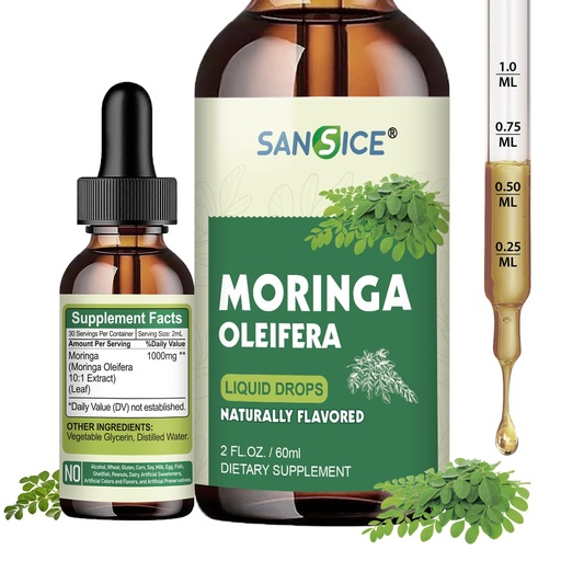 [BRSREHD5OR7QIDL4] Organic Moringa Liquid Drops - Moringa Oleifera Leaf Extract For Women & Men, Moringa Supplement for Energy, Skin & Antioxidant - Faster Absorption Than Capsules or Powder-Vegan, Gluten Free, 2 Fl Oz
