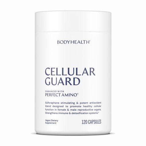 [BRSRGYL7BZ6AID3L] BodyHealth Cellular Guard - 100mg Vitamin C, 80mg Calcium | Sulforaphane Activation & Antioxidant Support | Promotes Cellular Health, Immune Resilience & Detox Pathways - 120 Capsules