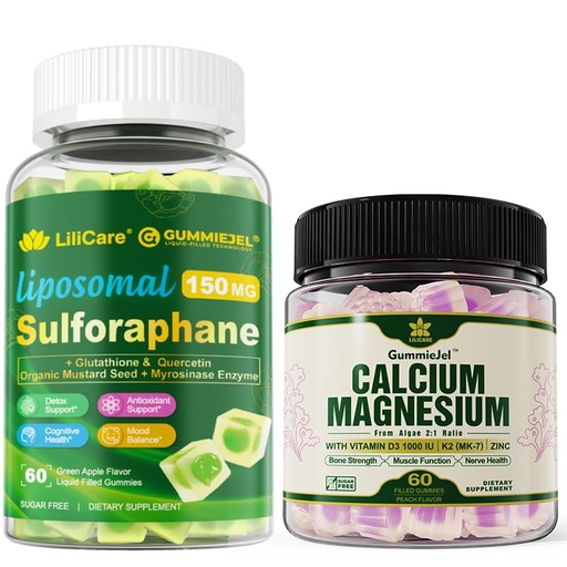 [BRSRE2YNC4MRGALA] 1 Pack Plant Based Calcium Gummies & Sulforaphane with Glutathione Gummies