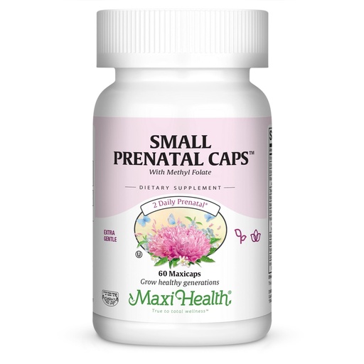 [BRSWGAITAR6WCHLB] Maxi Health Prenatal Vitamins for Women with Methyl Folate - Easy to Swallow Small Prenatal Vitamin Capsules - Over 20 Essential Vitamins and Minerals - for Pregnant and Lactating Women - 60 Count