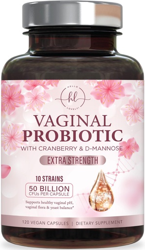 [BRSRAAIOAR5AGCLJ] Vaginal Probiotics for Women - Gently Support Feminine Health, pH Balance, Healthy Odor & Vaginal Flora - 50 Billion CFU per Capsule - Improved Formula with Lactobacillus & Cranberry - 120 Capsules