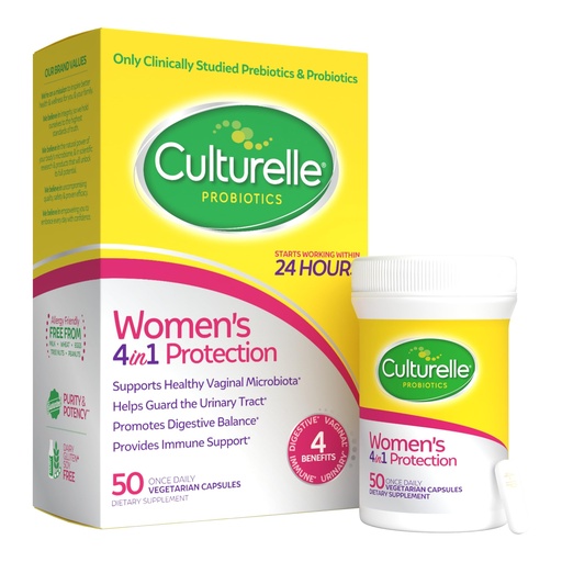 [BRSRAAT2BYCWEFI2] Culturelle Probiotics for Women with Prebiotics - 4-in-1 for Vaginal, Digestive, Urinary & Immune Health - pH Balance, Bloating & Gas Relief - Daily Vegetarian Capsules, Non-GMO - 50 Count